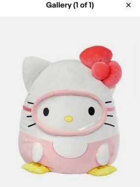 Hello Kitty scuba squish-mallow Pouch in White, Pink & Red with Yellow Accents